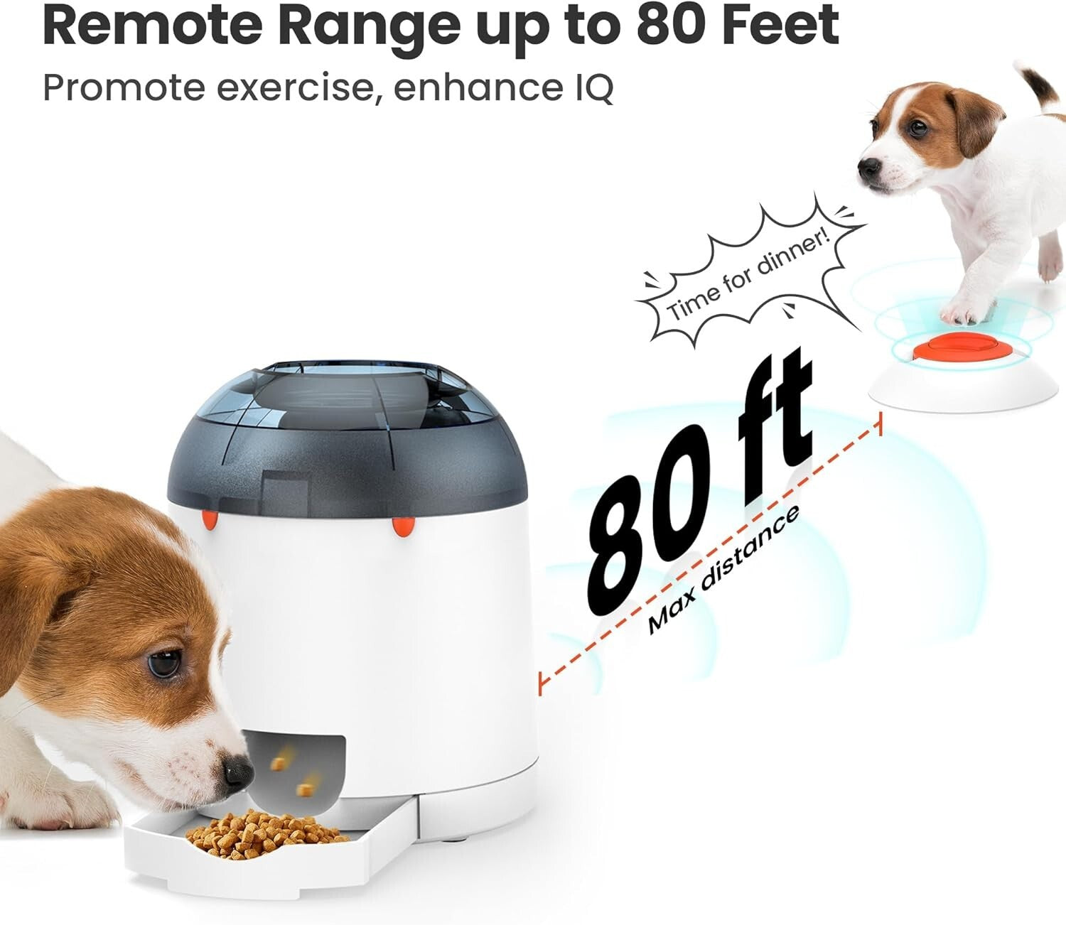 Rechargeable Interactive IQ Training Dog Feeder - Remote Controlled Fun, 280ml