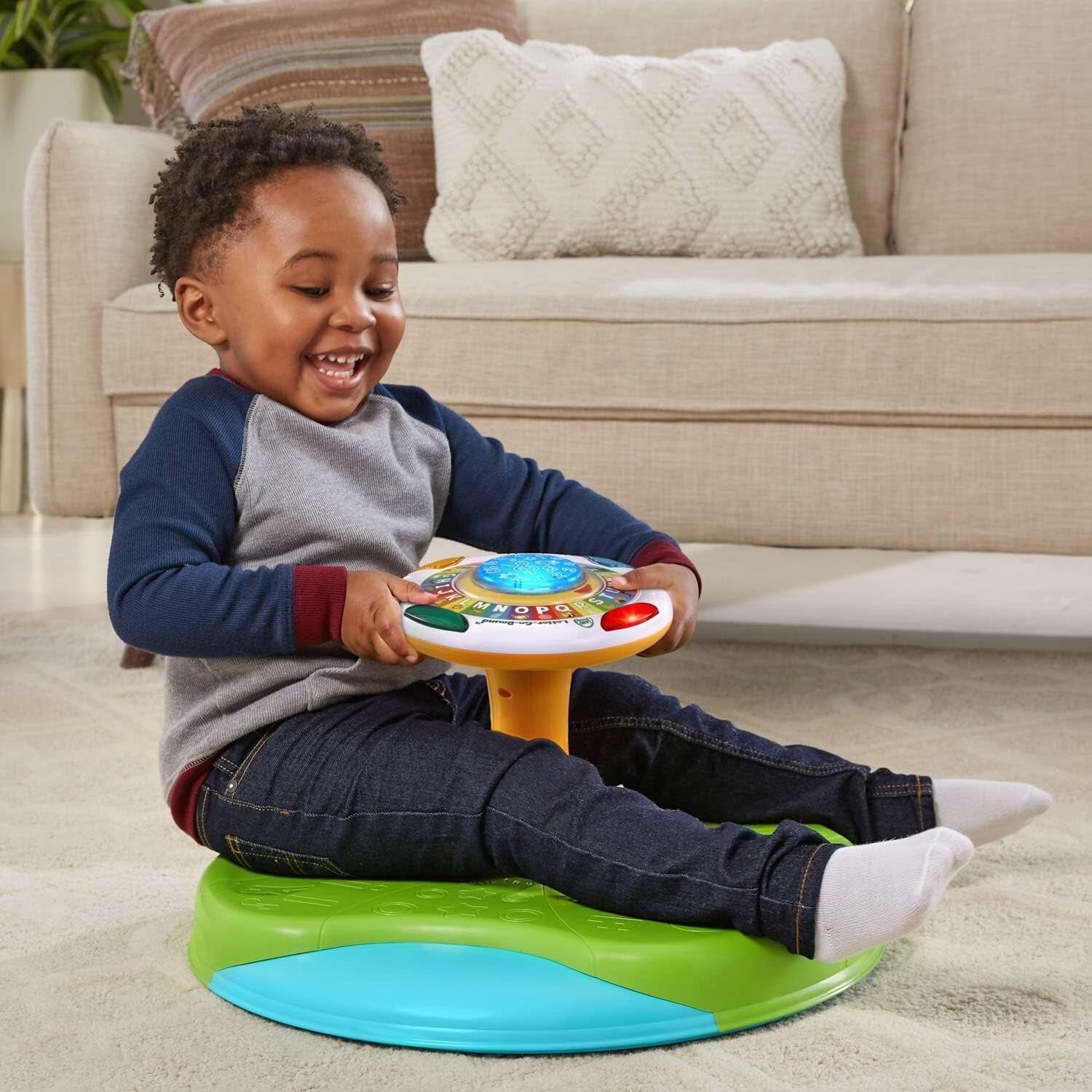 Battery-Powered Spinning Wheel: Letters and Animal Sounds for Kids Ages 1.5+