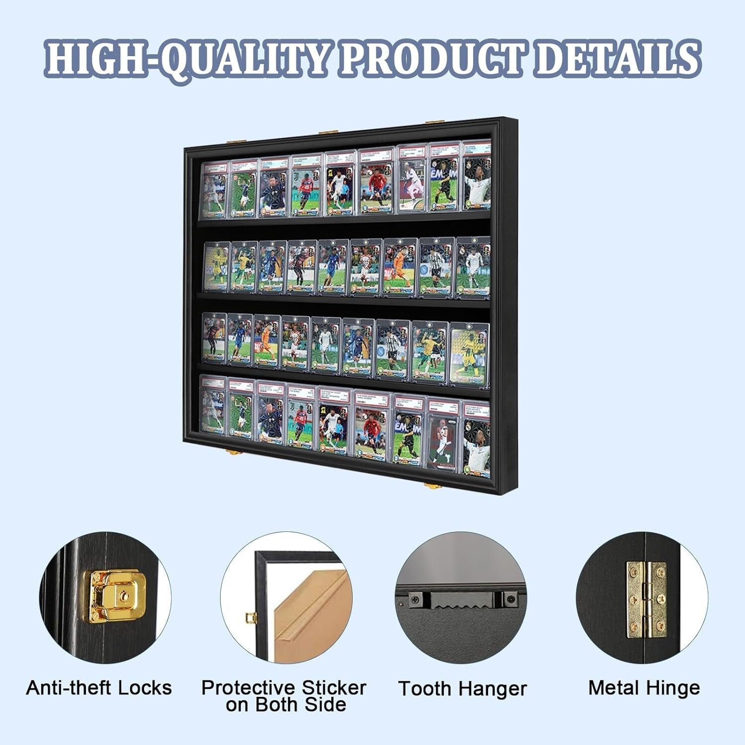 Acrylic Wall Mount Card Display Case - Protect Graded Baseball & Football Cards