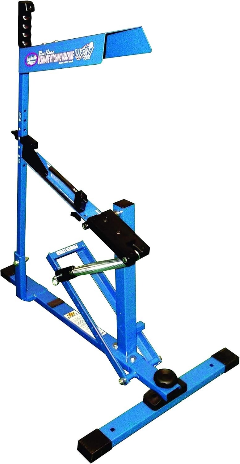Blue Flame Pitching Machine - Adjustable Speed for Baseball and Softball Drills