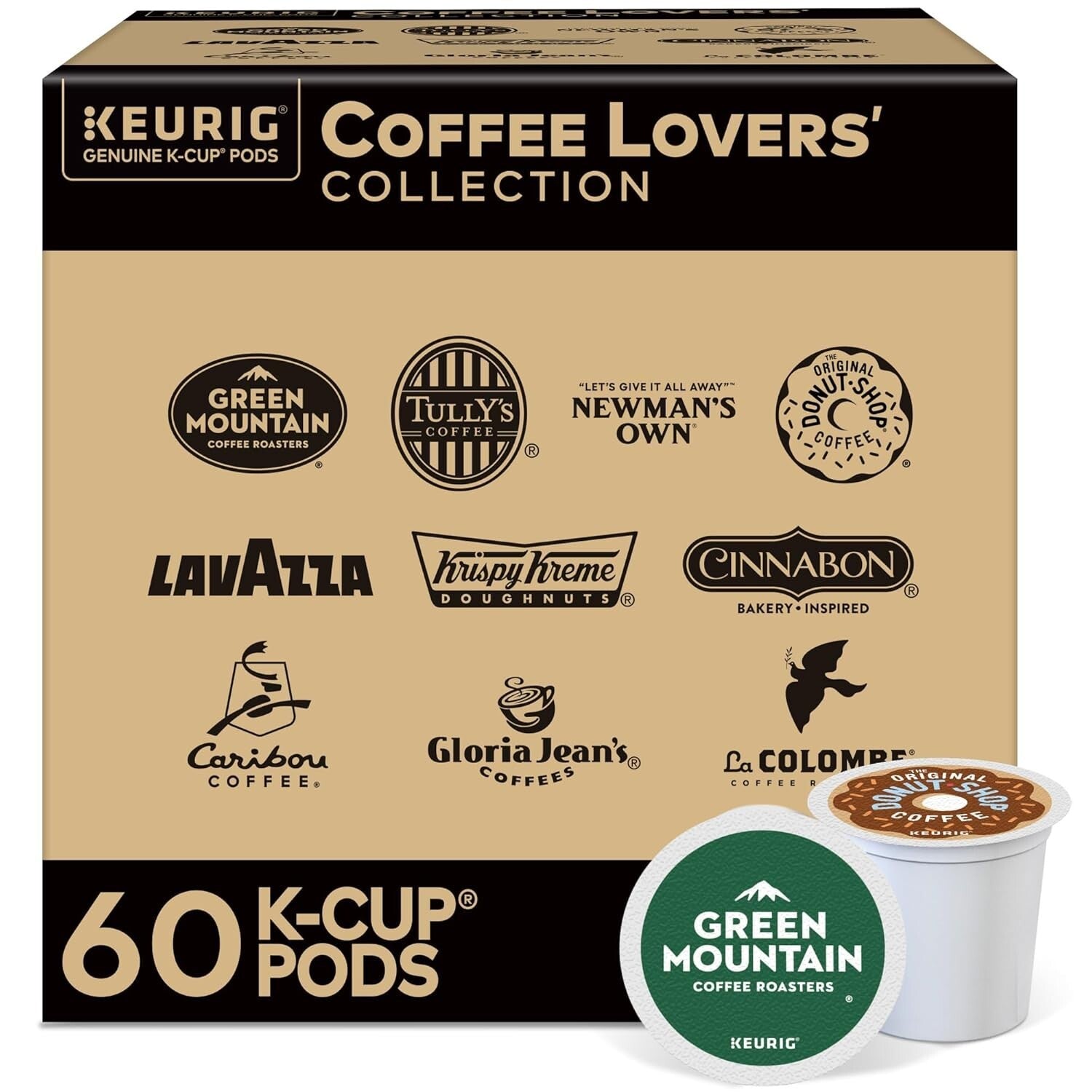 Diverse K-Cup Pod Collection - 60 Single Serve Pods from Renowned Coffee Brands