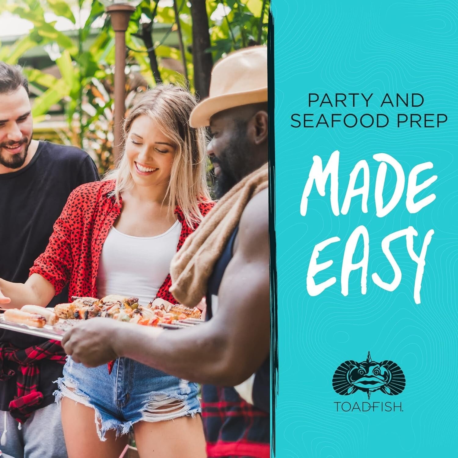 Ergonomic Seafood Tool Set: Crab Cutter, Shrimp Deveiner & Oyster Knife in Blue