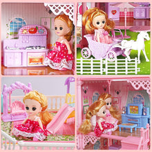 Load image into Gallery viewer, Illuminated Dollhouse with 11 Rooms - Build &amp; Play with Lights and Furnishings
