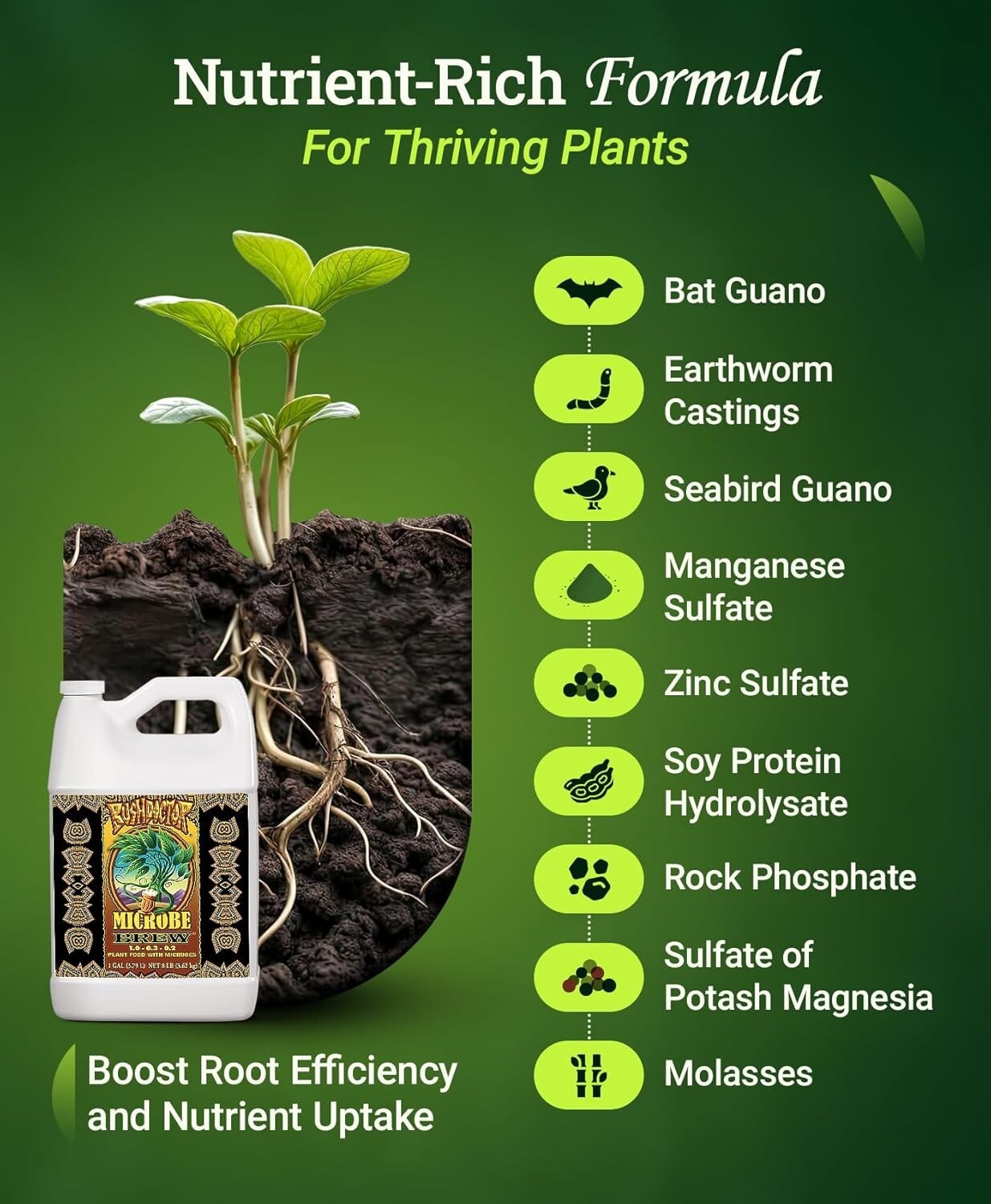 Boost Nutrient Uptake with Bushdoctor Microbe Brew - 1 Gallon of Liquid Goodness