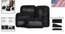 Load image into Gallery viewer, Premium Packing Cubes for Travel - Lightweight Luggage Organizer Set, Black