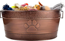 Load image into Gallery viewer, Indestructible Copper Galvanized Dog Toy Bin - Stylish 25 Qt Storage Solution