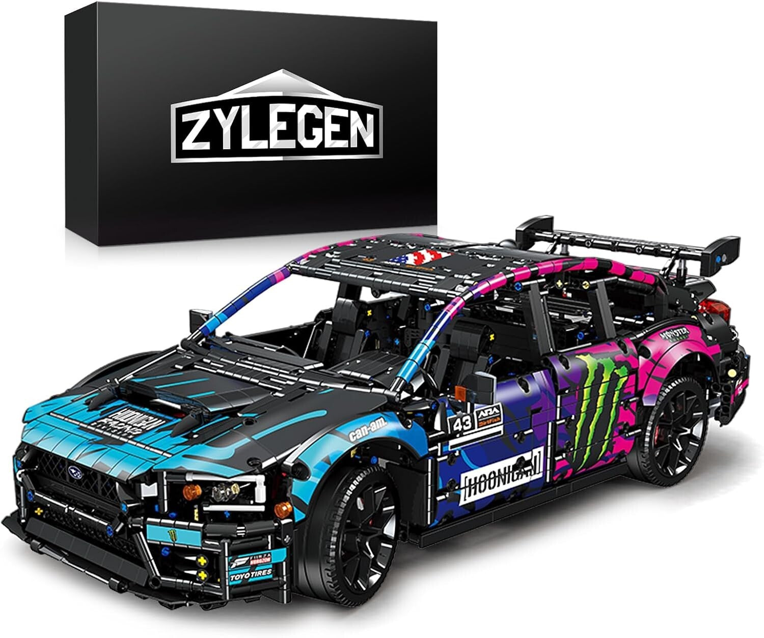 1:8 Scale Race Car Building Toy - Cyberpunk Model Kit for Motorsport Fans