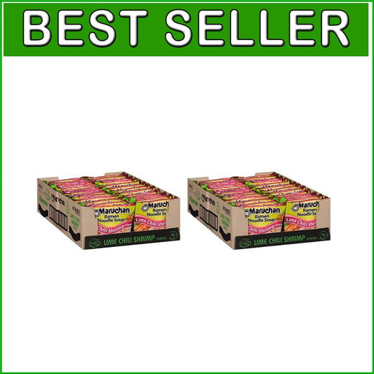 48-Pack Lime Chili Shrimp Ramen - Quick 3-Min Meal for Spicy Flavor Lovers