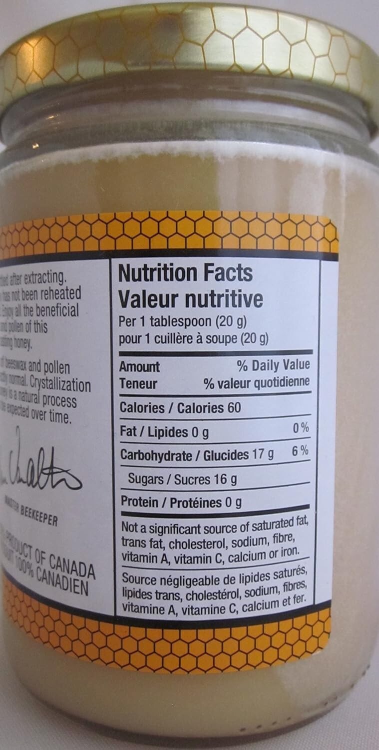 6.6 lbs of Pure, Unpasteurized Canadian Raw Honey - Perfect for Gourmet Cooking
