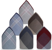 Load image into Gallery viewer, Ultra-Absorbent Men's Handkerchiefs, 100% Cotton Chequered Design, 46cm x 46cm