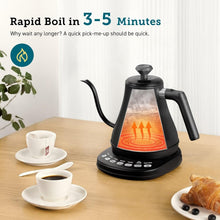 Load image into Gallery viewer, Black Electric Gooseneck Kettle: 0.8L with Precision Pour &amp; Temperature Control