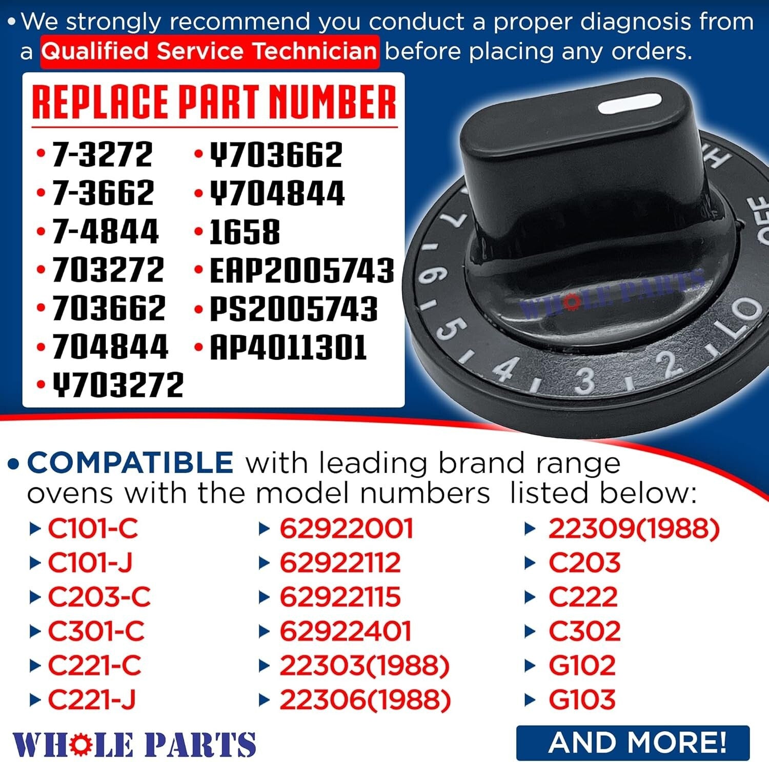 Versatile 4-Pack Oven Control Knobs - Compatible with Select Kenmore & Jenn Air