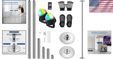 Load image into Gallery viewer, Enhanced Fitness &amp; Dance: 45mm Chrome Pole with Adjustable Height &amp; Party Lights
