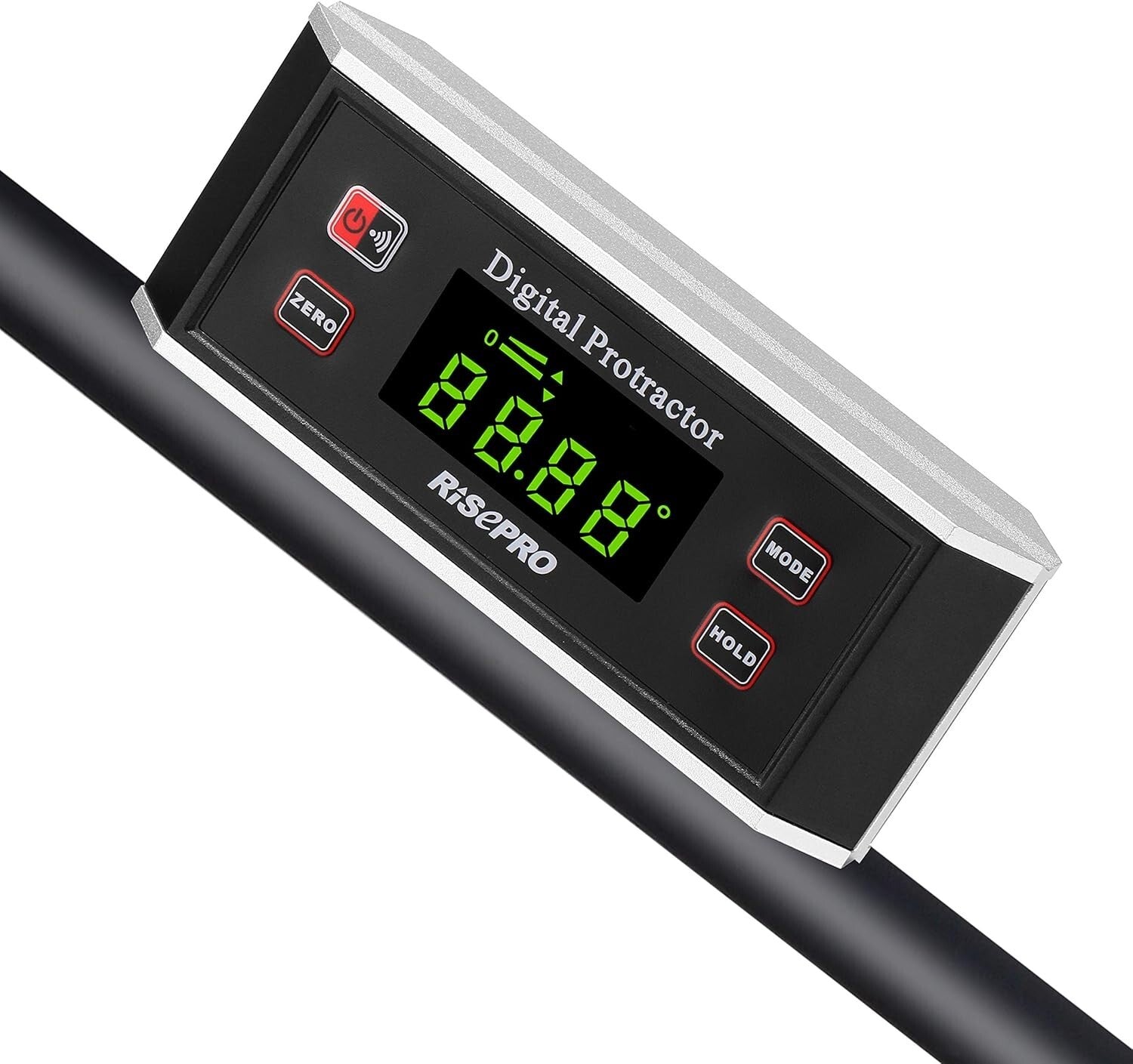 Heavy-Duty Inclinometer & Protractor with Magnetic V-Groove and Lighted Screen