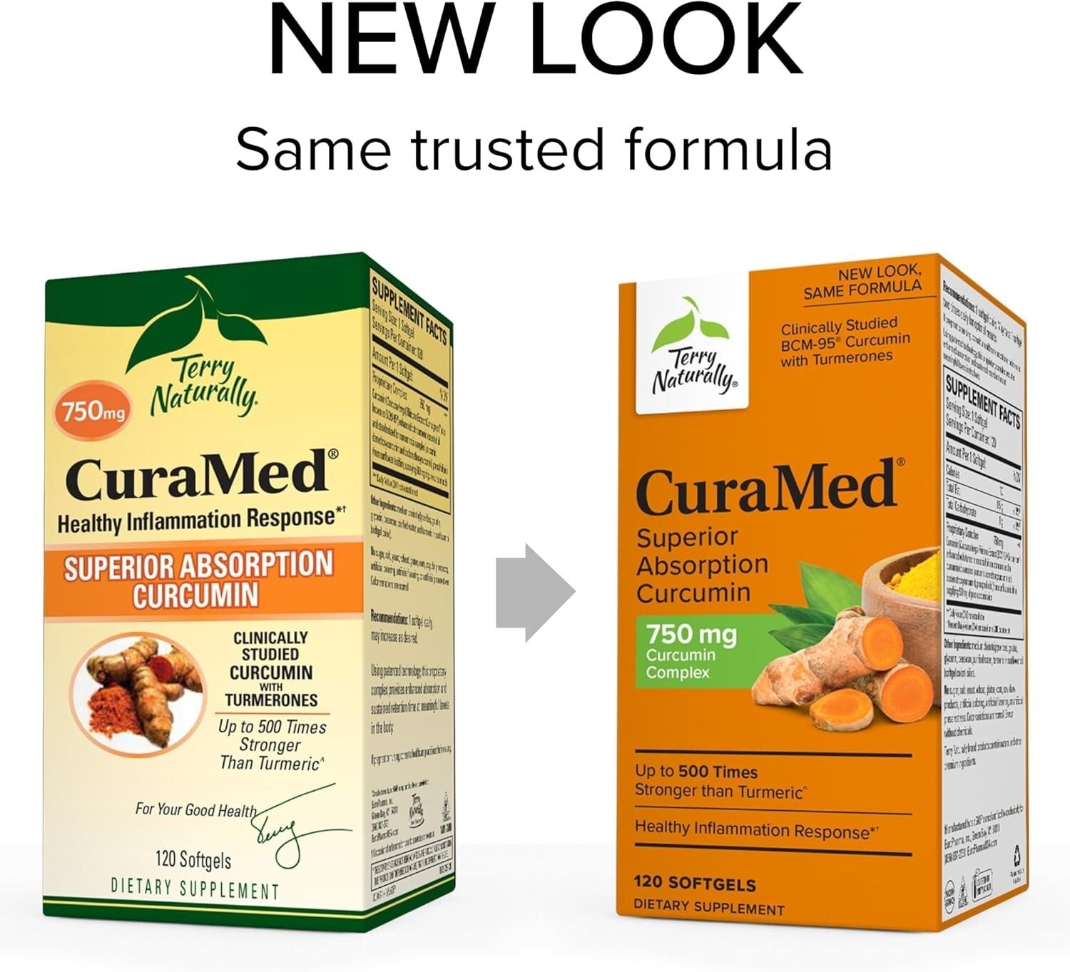 CuraMed 750 mg Curcumin Complex - Superior Absorption – 120 Non-GMO Softgels