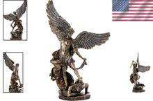 Load image into Gallery viewer, Premium 14.5-Inch St. Michael Statue - Hand-Painted Cold-Cast Bronze Collectible