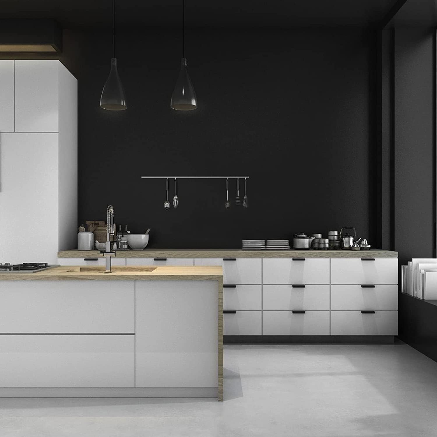 15.7" x 787.4" Black Peel and Stick Contact Paper for Effortless Decor Upgrades