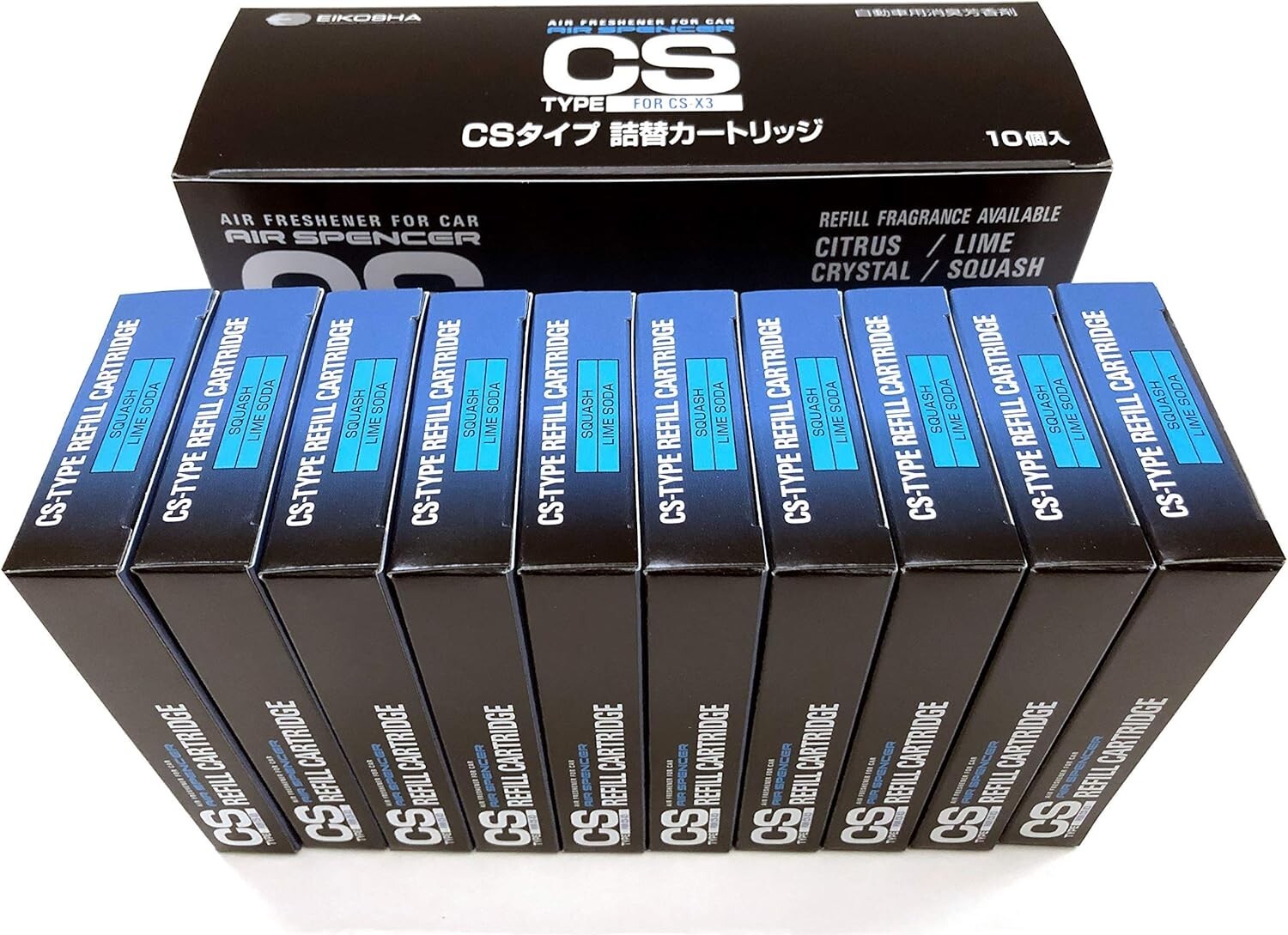 CS-X3 Squash Air Freshener Refill Cartridges - 10 Pack for Lasting Freshness