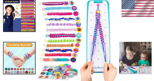 All-in-One Friendship Bracelet Kit for Girls: Looms, Threads & Stickers Galore!