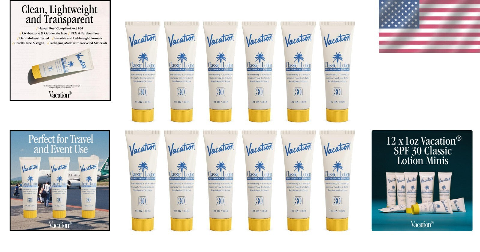 No White Cast SPF 30 Mini Sunscreen, 12 Value Pack for Sensitive Skin and Travel