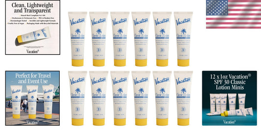 No White Cast SPF 30 Mini Sunscreen, 12 Value Pack for Sensitive Skin and Travel