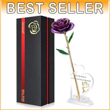 Load image into Gallery viewer, Forever Lasting 24K Gold-Plated Rose with Crystal Stand - Unique Gift Idea