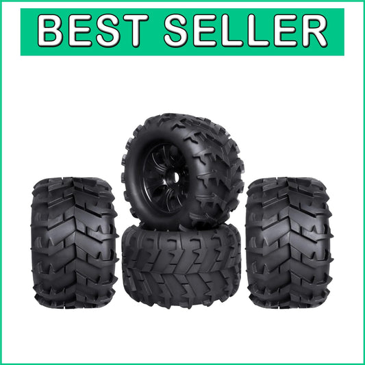 17mm Hex Pre-Glued Tire Set for 1/8 Scale RC Monster Trucks - High Performance