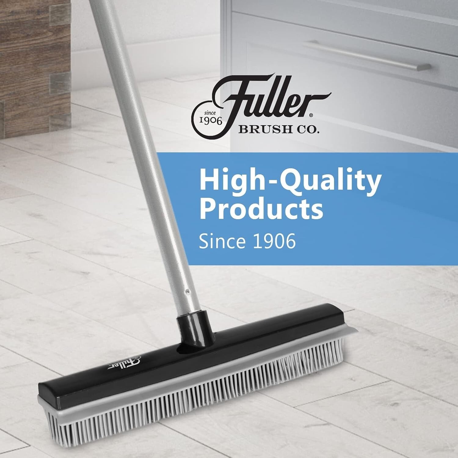 Flexible Rubber Broom with 52-Inch Handle – Perfect for Hair and Dust Removal
