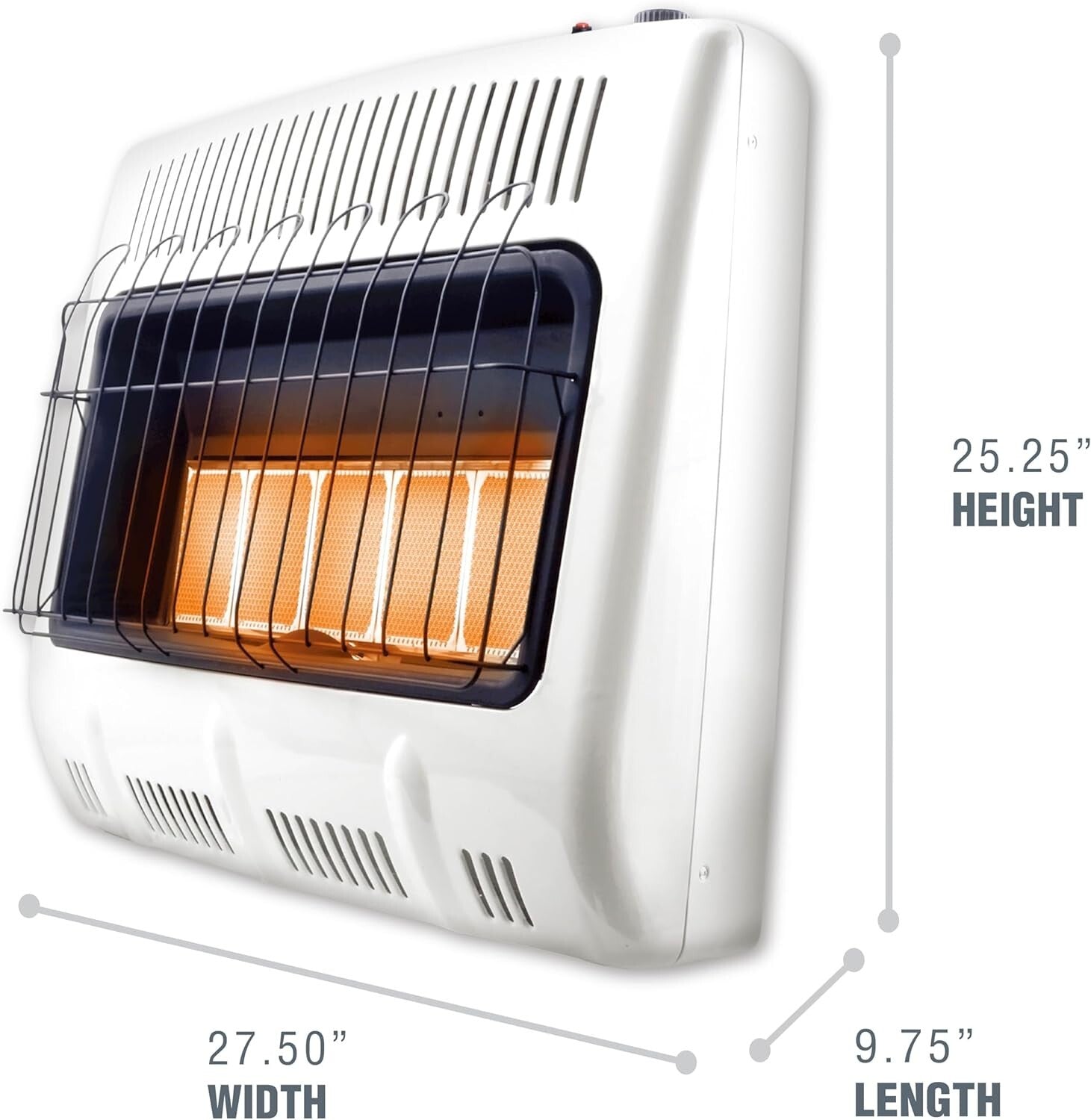 Portable 30,000 BTU Propane Radiant Heater - Ideal for Living Rooms & Cabins