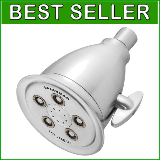 Elegant High Pressure Shower Head in Brushed Chrome - Adjustable Flow Settings