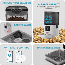 Load image into Gallery viewer, Smart WiFi Cat Feeder - Automatic 6L Portion Control &amp; Alexa Compatible