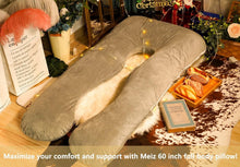 Load image into Gallery viewer, Soft 60-Inch Full Body Pillow with Adjustable Fill - Perfect for Side Sleepers