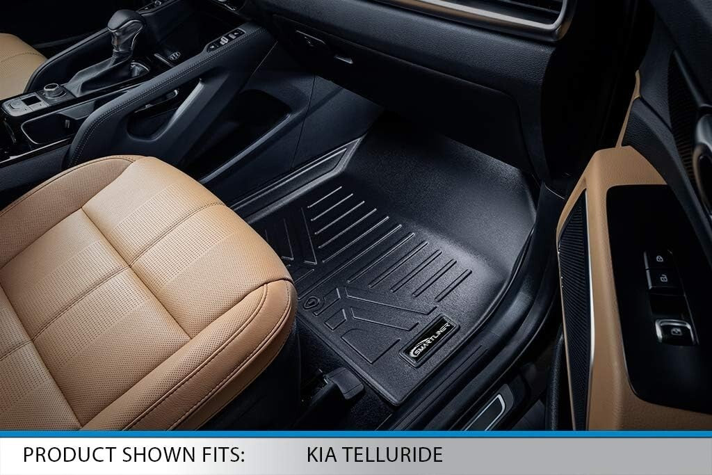 Universal Fit Black Floor Liners for Kia Telluride - Protect Against Elements