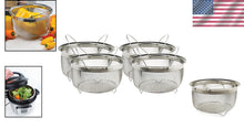 Load image into Gallery viewer, Versatile 3-Quart Stainless Steel Mesh Colander with Folding Handles - Pack of 4