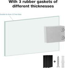 Load image into Gallery viewer, Modern Glass Railing Clamp - Stainless Steel 304 Clips with Rubber Pads, 4 Pack