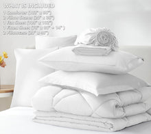Load image into Gallery viewer, 7-Piece King Size Comforter Set - Soft White Luxury Bedding for All Seasons