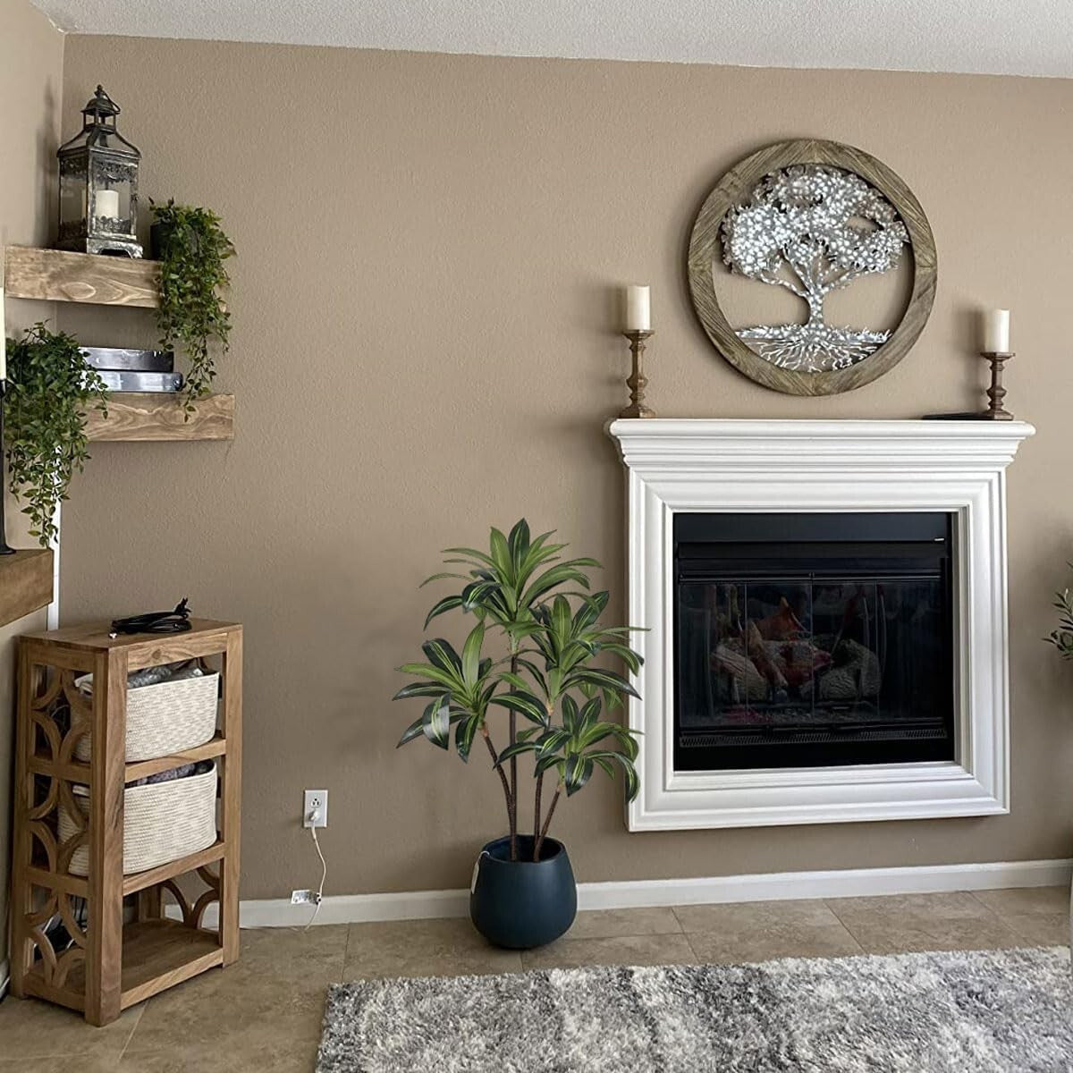 4ft Artificial Dracaena Tree - Real Touch Faux Plant for Indoors & Outdoors