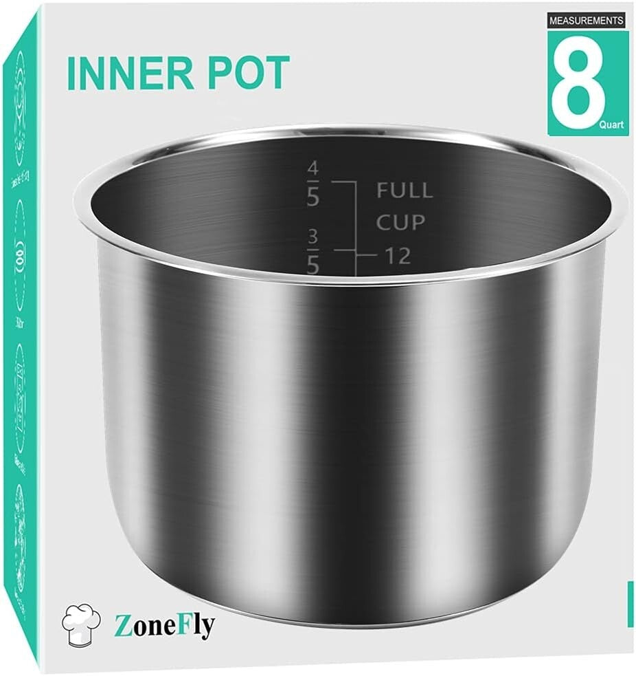 Effortless Cooking with 8Qt Replacement Inner Pot for Power Pressure Cooker XL