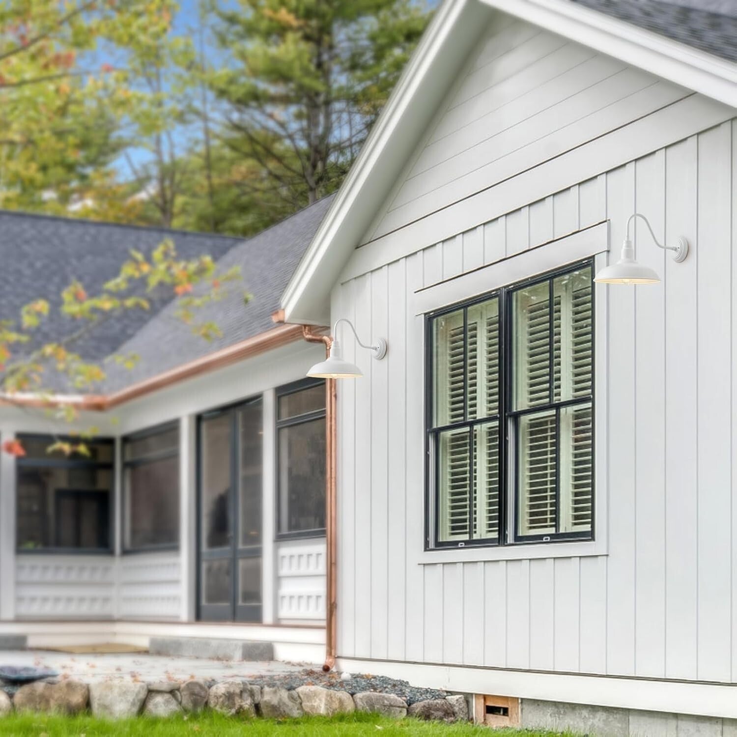 14-Inch Gooseneck Barn Light Fixture – Waterproof Sconce for Porch & Garage