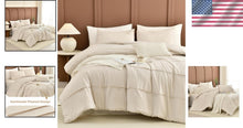 Load image into Gallery viewer, Wheat Color 3PC King Comforter Set - Soft, Lightweight &amp; Durable Cotton Bedding