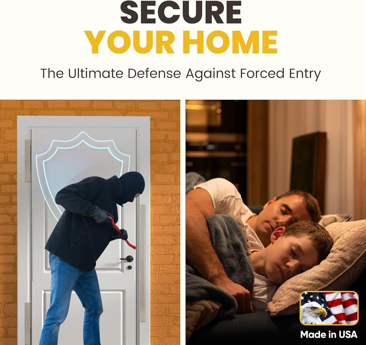 DIY Door Armor MAX Security System for Jambs & Hinges - 30-Minute Installation