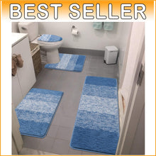 Load image into Gallery viewer, Soft and Absorbent 4-Piece Non-Slip Bath Rug Set with Machine Washable Design