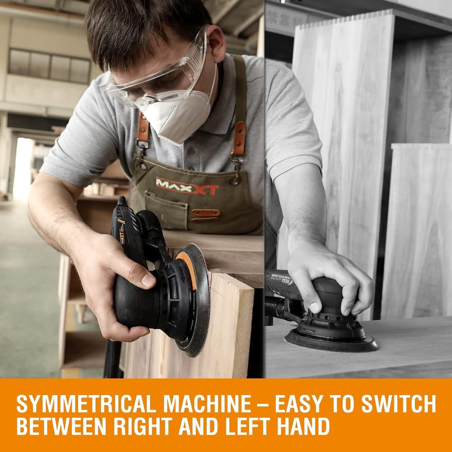 Electric Random Orbital Sander with 5" & 6" Pads for Woodworking Precision