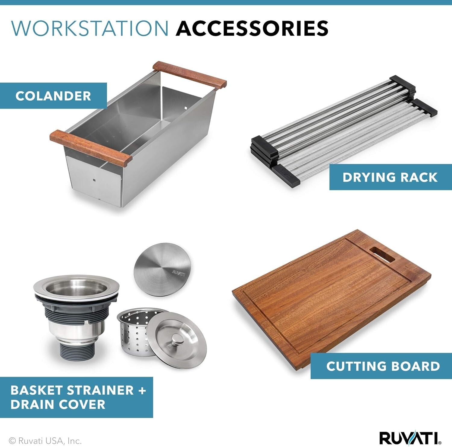 32-Inch Workstation Undermount Stainless Steel Kitchen Sink with Cutting Board