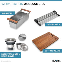 Load image into Gallery viewer, 32-Inch Workstation Undermount Stainless Steel Kitchen Sink with Cutting Board