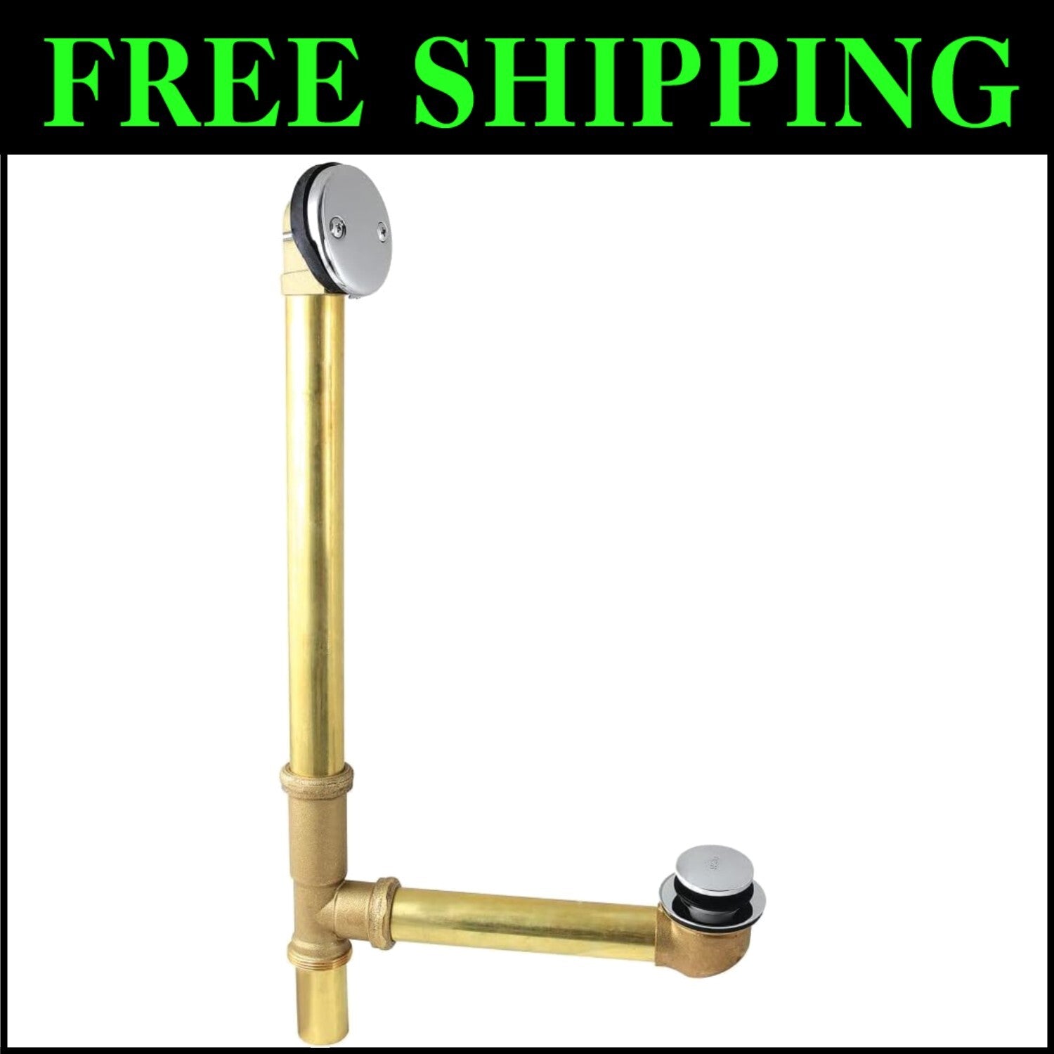 Elegant Polished Chrome Bath Tub Drain & Overflow - Heavy Duty Brass Design
