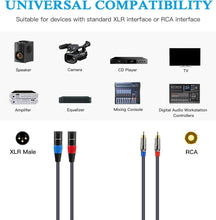 Load image into Gallery viewer, Premium 4N OFC Dual RCA to XLR Cable - Unmatched Sound Quality &amp; Durability