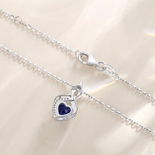 Load image into Gallery viewer, March Birthstone Necklace - 14K White Gold Aquamarine Heart with Diamond Pendant