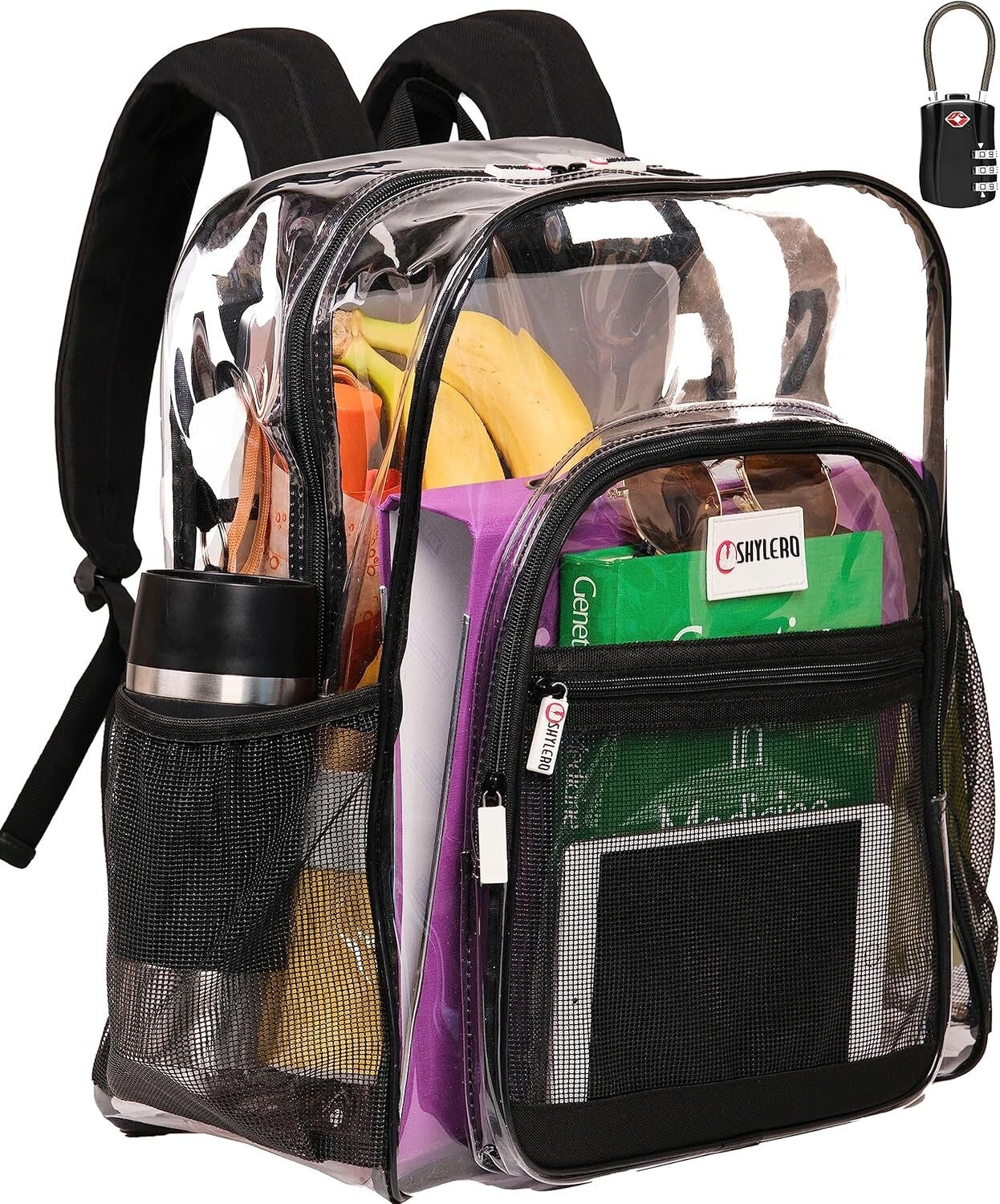 Extra-Large Clear Backpack with TSA Lock & 32L Capacity - Heavy Duty and Stylish