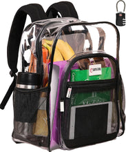 Load image into Gallery viewer, Extra-Large Clear Backpack with TSA Lock &amp; 32L Capacity - Heavy Duty and Stylish